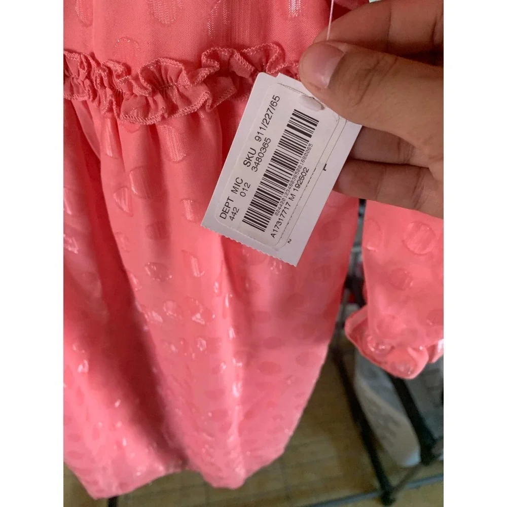 New Girls Poppies and Roses Medium Pink Dress